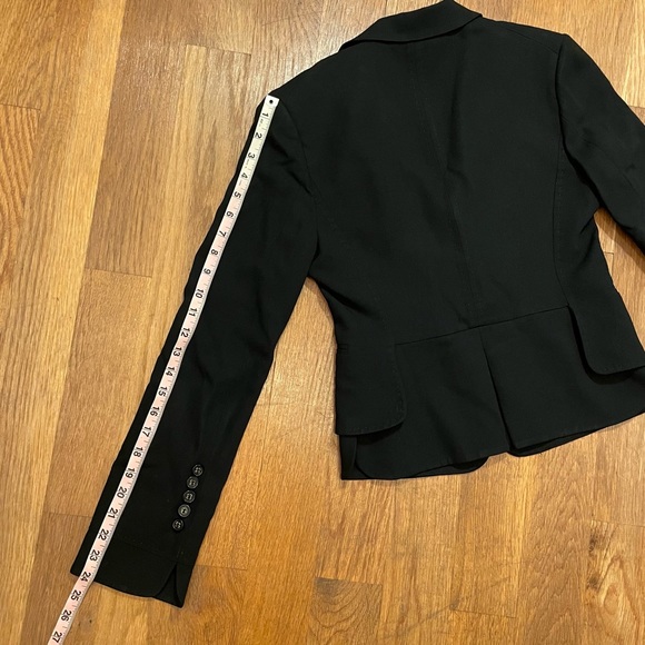 Vintage Black Structured Wool Rayon Blazer with Hand Stitching - XS/S - Picture 5 of 9